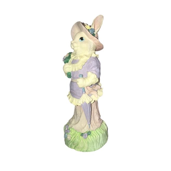 Windsor Collection Collectible EASTER BUNNY Figure. White Rabbit in pink and pur - Picture 2 of 8